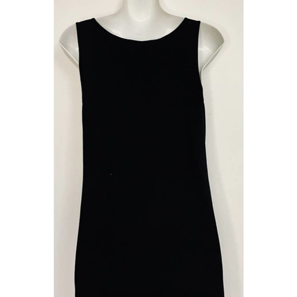 EILEEN FISHER BLACK VISCOSE KNIT SHEATH MIDI DRESS SIZE XS - Picture 6 of 10